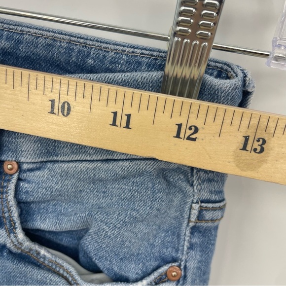 MOTHER The Looker Ankle Fray Skinny Jeans in Love Gun Distressed Light Wash 25 - Picture 7 of 13